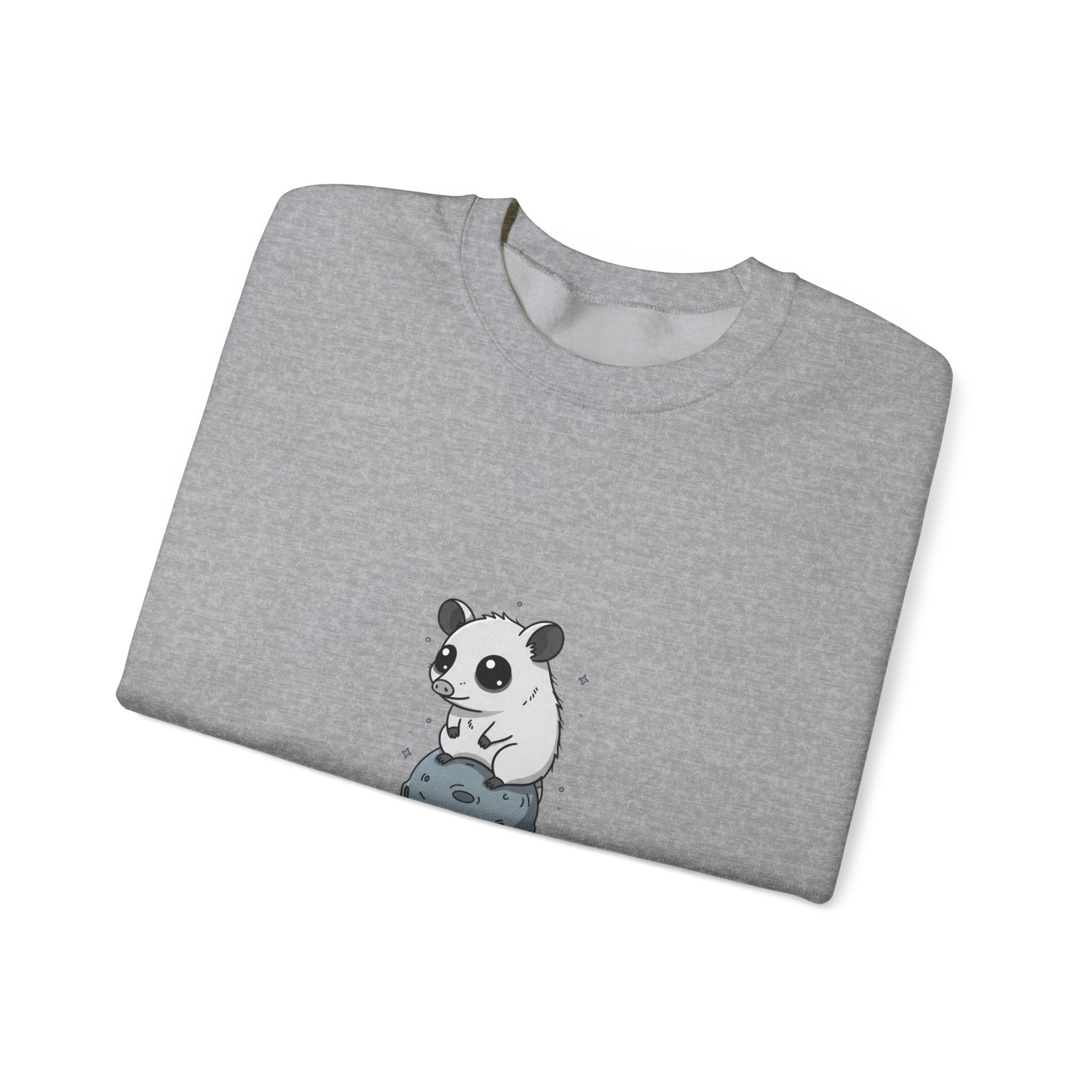 Panda on Planet Crewneck Sweatshirt | existential animal, burnout meme
