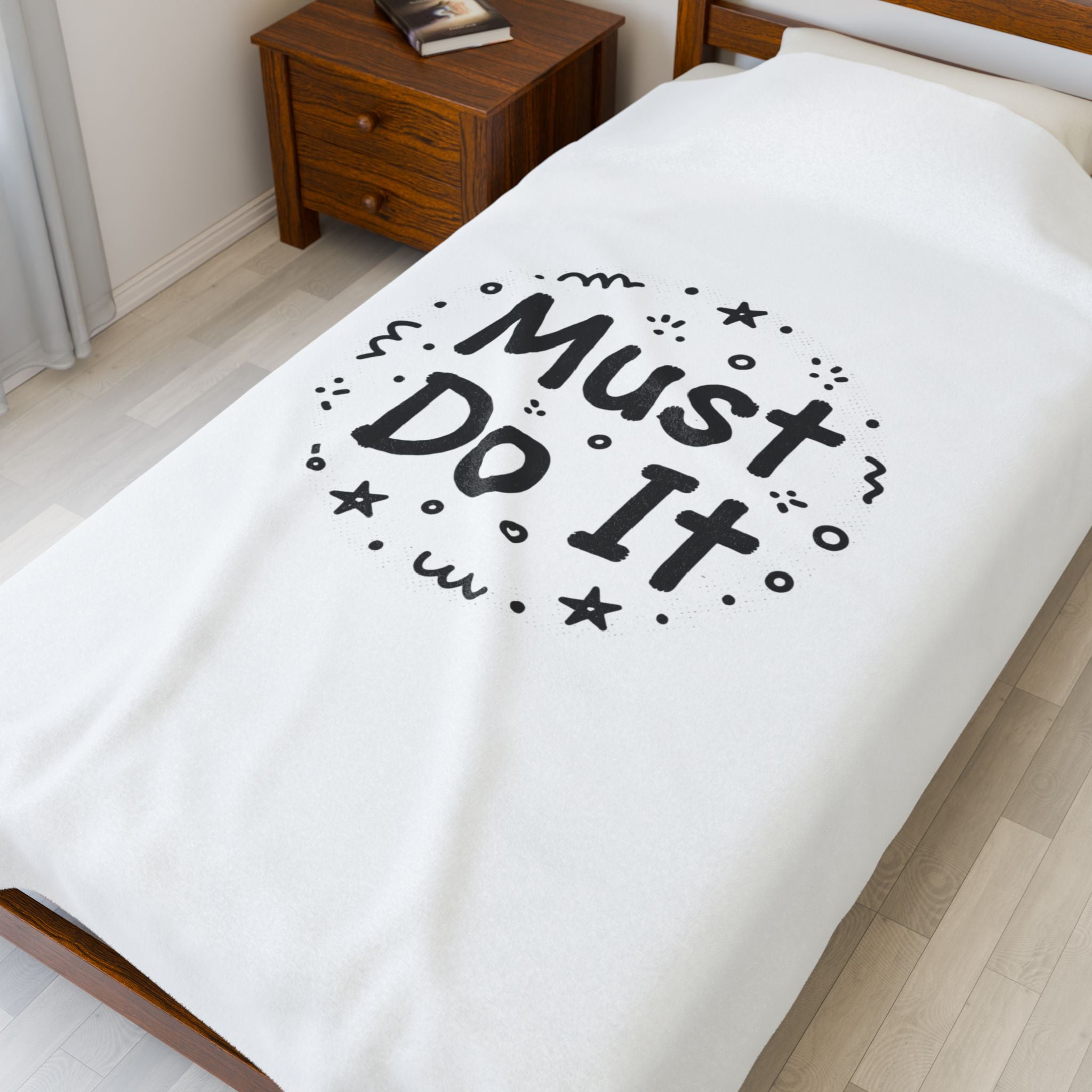 Must Do It Marker Scribble Blanket | Handwritten Font Art, Doodle Quote